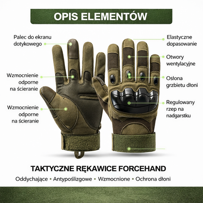 Rękawice Taktyczne ForceHand™ – Pełna Ochrona i Pewny Chwyt