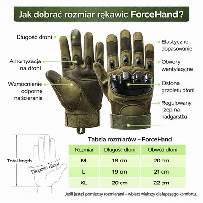 Rękawice Taktyczne ForceHand™ – Pełna Ochrona i Pewny Chwyt